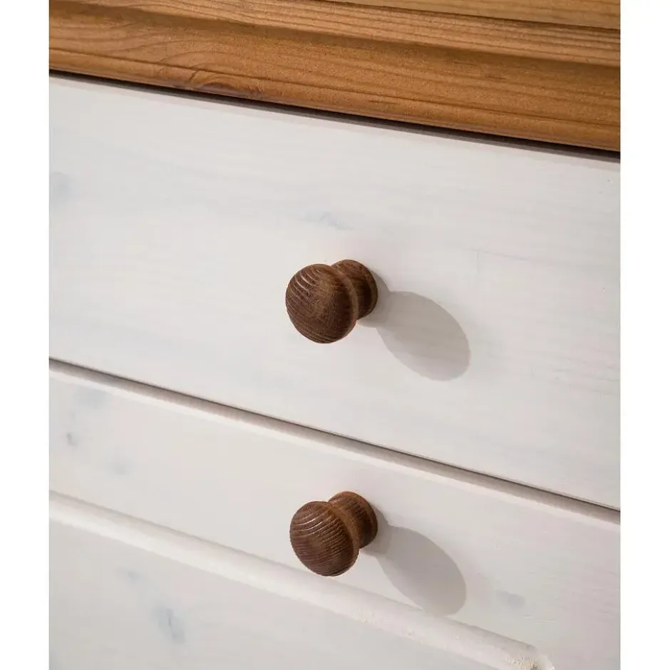 Anita - Schoenenkast met 2 kleppen en 1 lade in wit/natuurlijk grenen