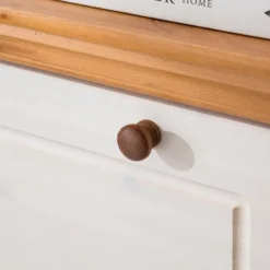 Anita - Schoenenkast met 3 kleppen in wit/natuurlijk grenen