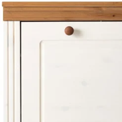 Anita - Schoenenkast met 3 kleppen in wit/natuurlijk grenen