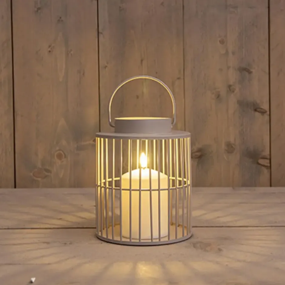 Anna Collection buitenlamp met kaars - beige/zand - 15 x 18 cm - tuinlamp