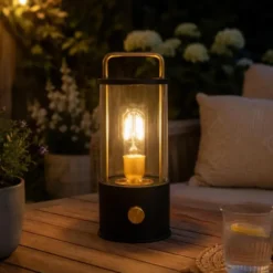Anna Collection Camping tafellamp - zwart - binnen en buiten