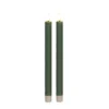 Anna Collection Led dinerkaarsen - 2x - groen - 25 cm - 3D vlam