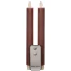 Anna Collection LED dinerkaarsen - 2x st - antiek roze - 23 cm