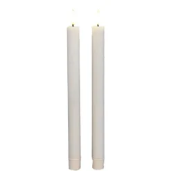 Anna Collection Led dinerkaarsen - 2x - wit - 25 cm - 3D vlam