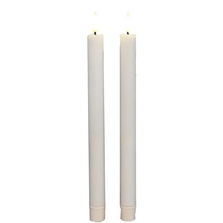Anna Collection Led dinerkaarsen - 2x - wit - 25 cm - 3D vlam
