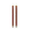 Anna Collection Led dinerkaarsen - 2x - roze - 25 cm - 3D vlam