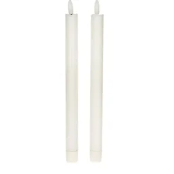 Anna Collection Led dinerkaarsen - 2x st - wit - 24 cm - 3D lont