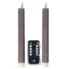 Anna Collection LED dinerkaarsen - 2x - grijs - 23 cm