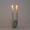 Anna Collection LED swirl dinerkaarsen - 2x - ivoor/creme - 23 cm