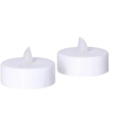 Anna's Collection Grote LED theelichtjes - 2x - wit -6 x 4,5 cm