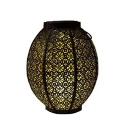 Anna's Collection Lantaarn - tuinverlichting - solar - zwart met goud