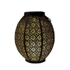 Anna's Collection Lantaarn - tuinverlichting - solar - zwart met goud