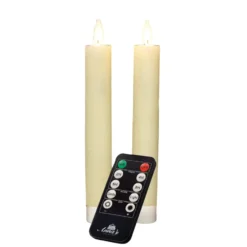 Anna's Collection LED dinerkaarsen - 2x - ivoor wit - 18 cm