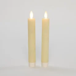 Anna's Collection LED dinerkaarsen - 2x - ivoor wit - 18 cm