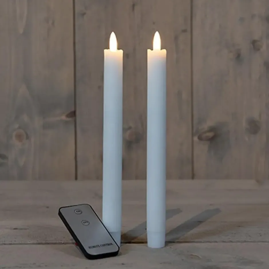 Anna's Collection LED dinerkaarsen - 2x - wit - 23 cm