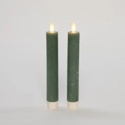 Anna's Collection LED dinerkaarsen - 2x st - jade groen - 18 cm