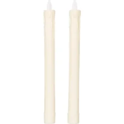 Anna's Collection LED Dinerkaarsen - 2x stuks - ivoor - 24 cm