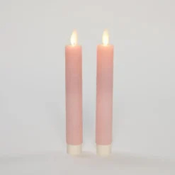 Anna's Collection LED dinerkaarsen - 2x st - lichtroze - 18 cm