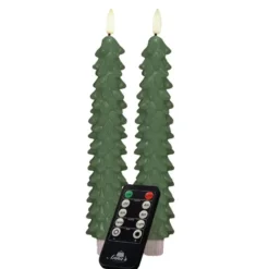 Anna's Collection LED dinerkaars - 2x - groen - kerstboom - 23 cm