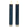 Anna's Collection LED dinerkaarsen - 2x - metallic blauw - 18 cm