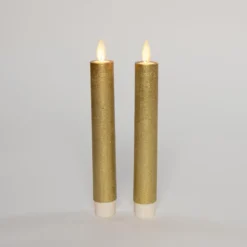 Anna's Collection LED dinerkaarsen - 2x - goud - 18 cm