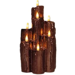 Anna's Collection LED druipkaarsen - 7x - brons - 25 cm - kaarsen