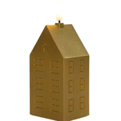 Anna's Collection LED kaars huisje - goud - H15 cm - met timer