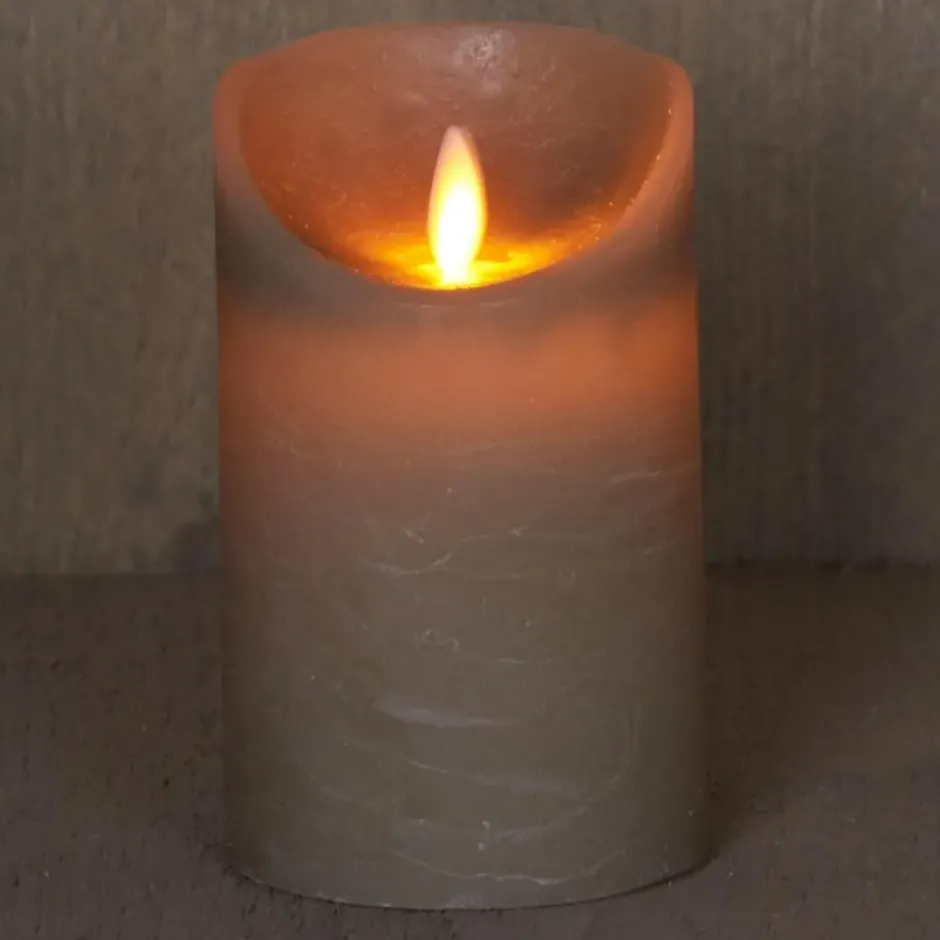 Anna's Collection Led stompkaars - taupe - H12,5 x D7,5 cm - wax