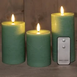 Anna's Collection LED Stompkaarsen -afstandsbediening - 3x -groen
