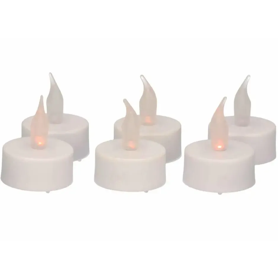 Anna's Collection LED theelichtjes - 6x stuks - wit - kaarsen