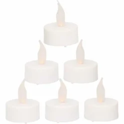 Anna's Collection LED theelichtjes - 6x stuks - wit - kaarsen