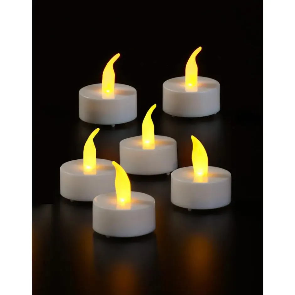Anna's Collection LED theelichtjes - 6x stuks - wit - kaarsen