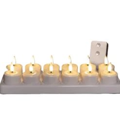 Anna's Collection Oplaadbare LED theelichtjes - 12x - wit - 5 cm
