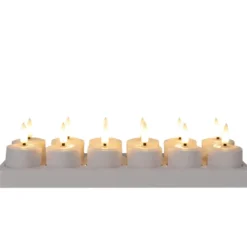 Anna's Collection Oplaadbare LED theelichtjes - 12x - wit - 5 cm