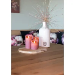 Anna's Collection Stompkaarsen - 3x - roze - LED kaarsen