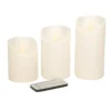 Anna's Collection Stompkaarsen - 3x - creme/parel wit - LED