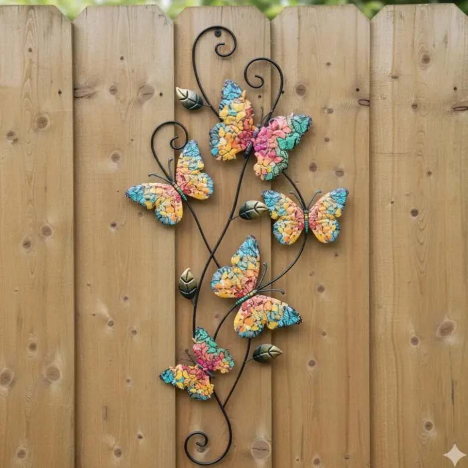 Anna's Collection Tuindecoratie vlinders - 3D - gekleurd -68 cm