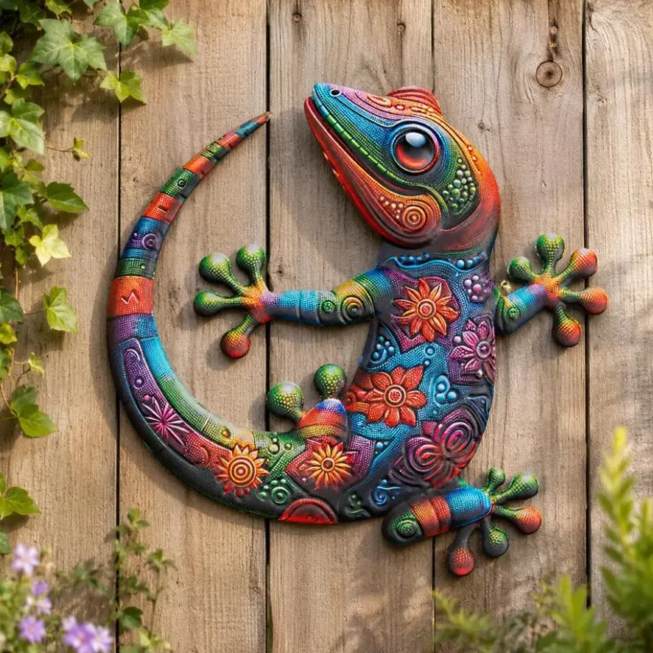 Anna's Collection Tuindecoratie Gecko hagedis - 30 cm - metaal