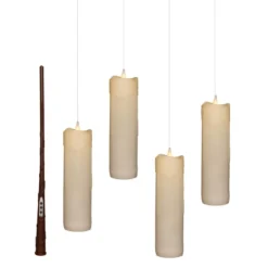 Anna's Collection Zwevende LED kaarsen - wit - 4x - 18 x 5 cm