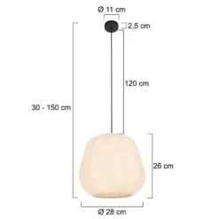 Anne Light & home Hanglamp Sable - creme - 28x150 cm