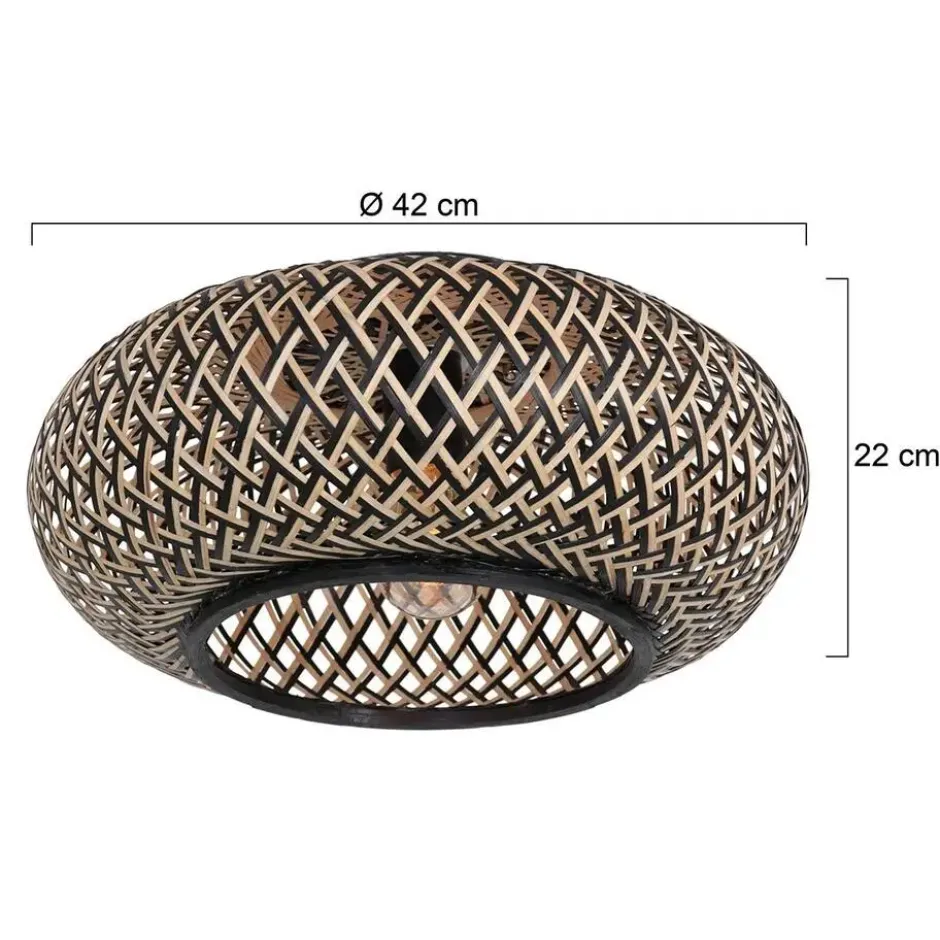 Anne Light & home Plafondlamp Maze - beige zwart - 42x22 cm