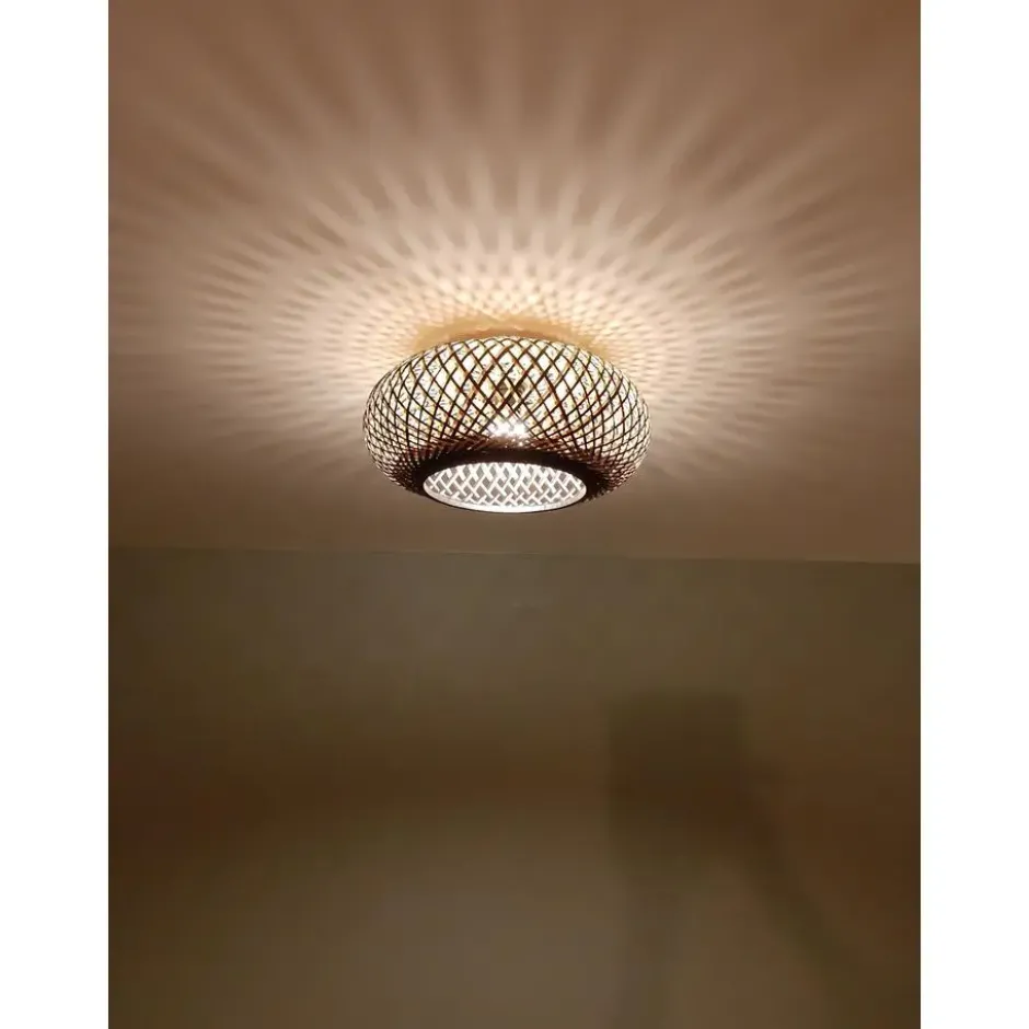 Anne Light & home Plafondlamp Maze - beige zwart - 42x22 cm