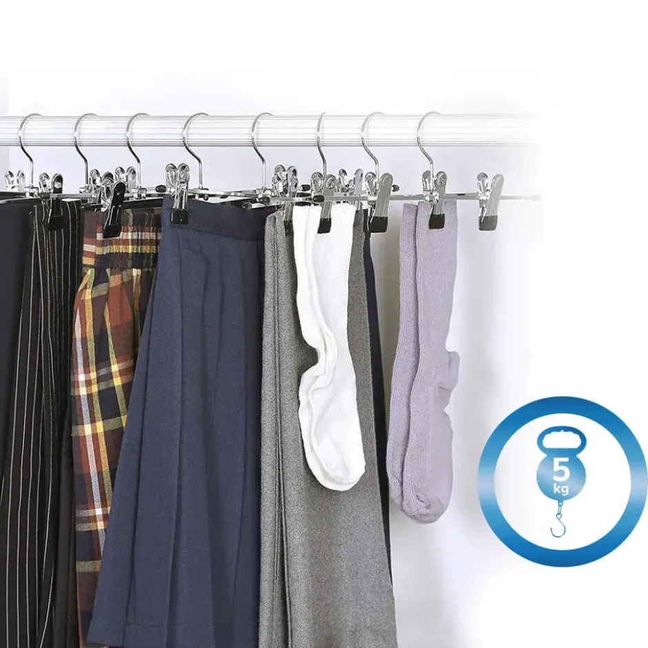 Antislip Broekhangers met Knijpers - 30 stuks Kleding Hangers met Klemmen- 31cm