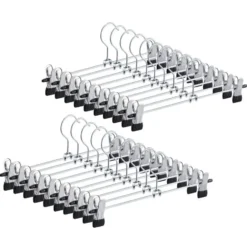 Antislip kledinghangers - 40 cm lang - 20 stuks - zilvergrijs