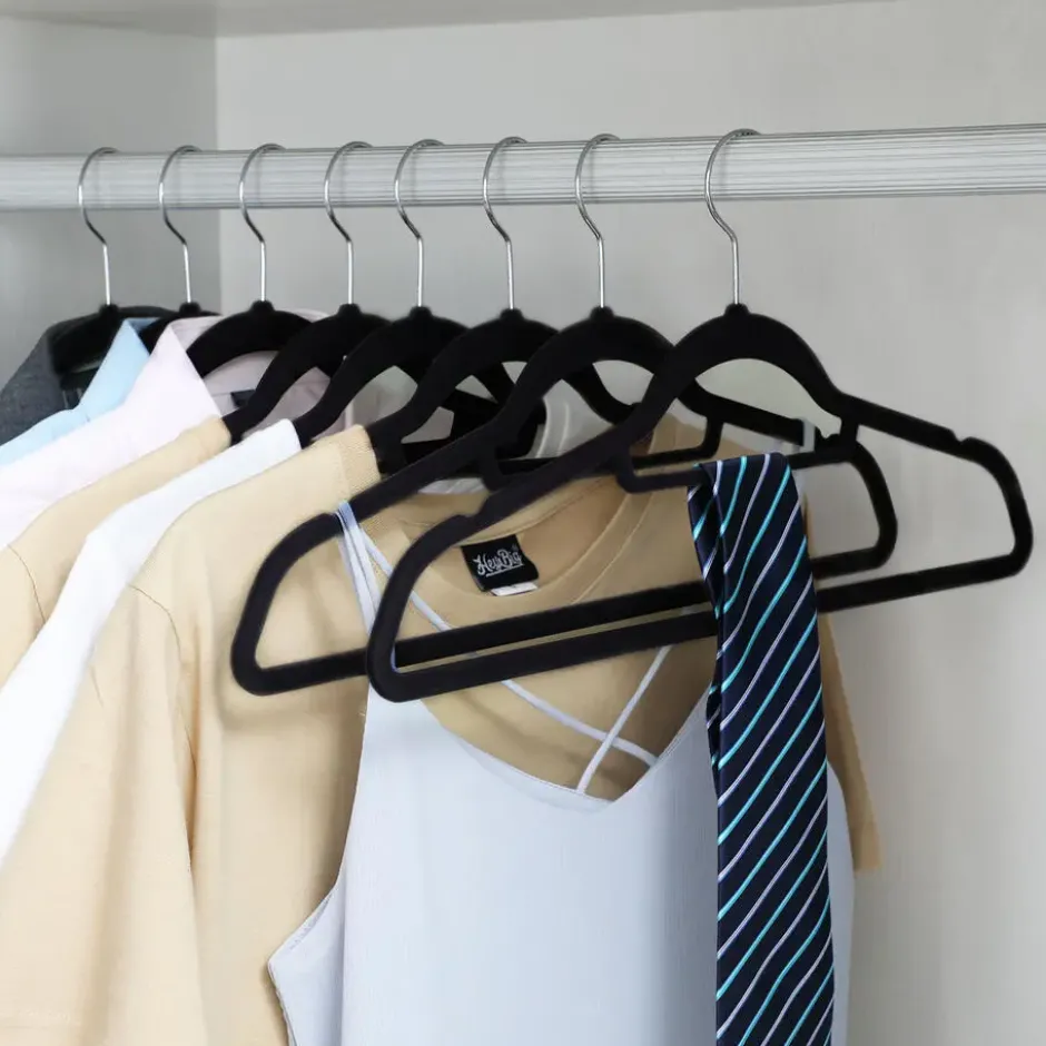 50 Anti-slip kleerhangers -Ultra-dunne Kledinghangers met Fluweel