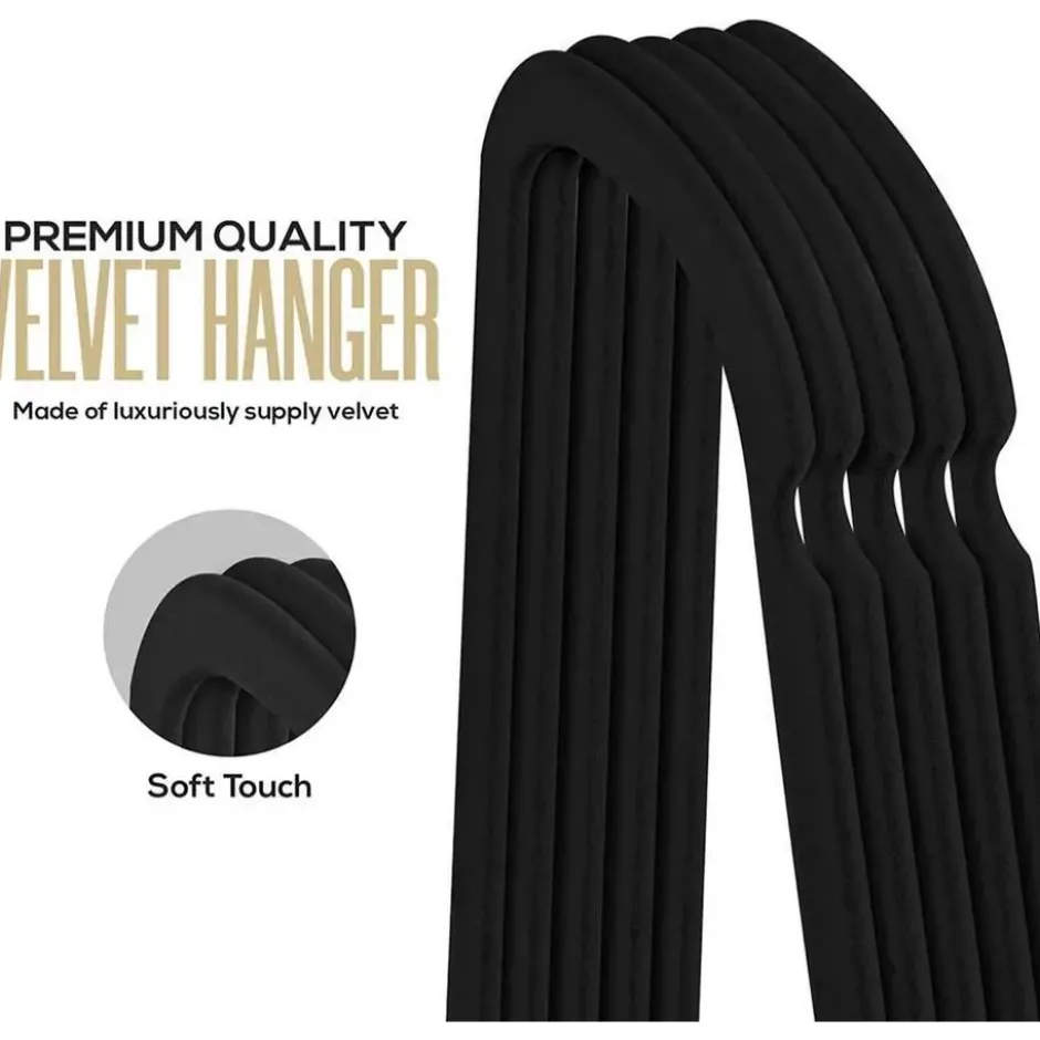 50 Anti-slip kleerhangers -Ultra-dunne Kledinghangers met Fluweel