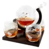 Aretica Luxe Whiskey Karaf wereldbol met 4 glazen
