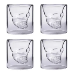 Aretica Shot glaasje Skull set van 4 glas -