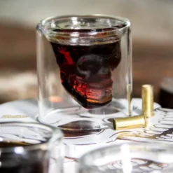 Aretica Shot glaasje Skull set van 4 glas -