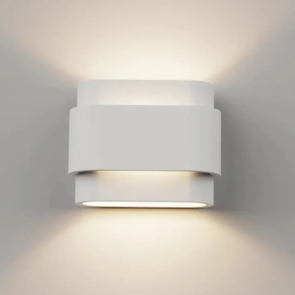 Artdelight Wandlamp Metz - 2 lichts - wit - 9x16 cm